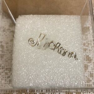 Silver Script Name Ear Ring/Cuff. Name: CHINA